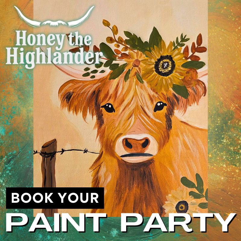 Honey the Highlander highland cow painting